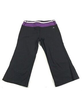 Alo Yoga Pants Leggings Wide Leg Small Black Purple Loose Fit CoolFit